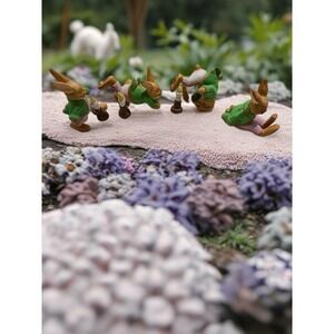 Vintage‎ Shafford Jack Be Nimble Bunny Figurines 4-Piece Set Mother Goose